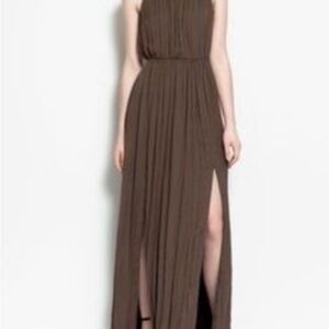 Chic Sleeveless Brown Maxi Dress